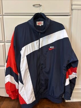 Nike Men's Navy, Red & White Retro Sport Windbreaker